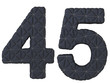Stitched leather font 4 5 numerals