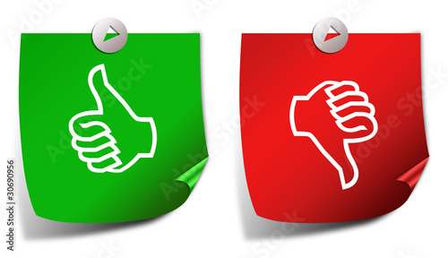 Illustration: Thumb up down stickers Thumb up down stickers