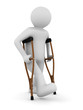 man on crutches on white background. Isolated 3D image man on crutches on white background. Isolated 3D image