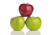 red&green apple isolated on a white background.
