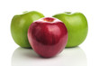 red&green apple isolated on a white background.
