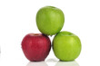 red&green apple isolated on a white background.
