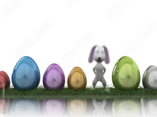 row of easter eggs clipart. 3D illustration of row of Easter eggs and a rabbit © pressmaster #30696985. 3D illustration of row of Easter eggs and a rabbit