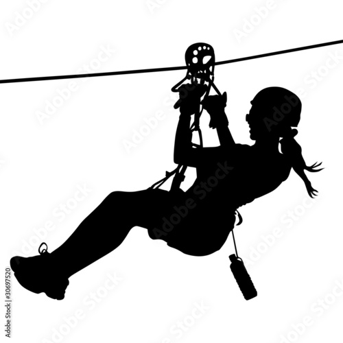 Vector: canopy, zip line, flying fox, Seilrutschen canopy, zip line, flying fox, Seilrutschen