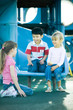 Children on playground equipment