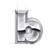 3d metal letters sketch - b. Eps10