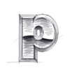 3d metal letters sketch - p. Eps10