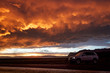 Orange sky and 4x4
