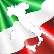 Italia Bandiera Mappa-Italy Map Flag-Vector