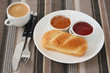 Bread with jam and coffee Bread with jam and coffee