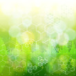 Vektor: ecology concept: chemical formulas, digital wave & green boke ecology concept: chemical formulas, digital wave & green boke