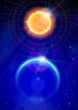 Sun & Earth in the depths of blue space. Eps10 Sun & Earth in the depths of blue space. Eps10