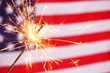 sparkler and usa flag