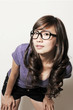 Beautiful Asian Chinese Model posing with glasses