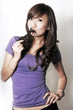 Beautiful Asian Chinese model posing with glasses