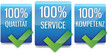 Button - 100% Qualität Service Kompetenz - blau Button - 100% Qualität Service Kompetenz - blau