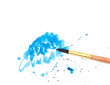 brush with blue paint stroke