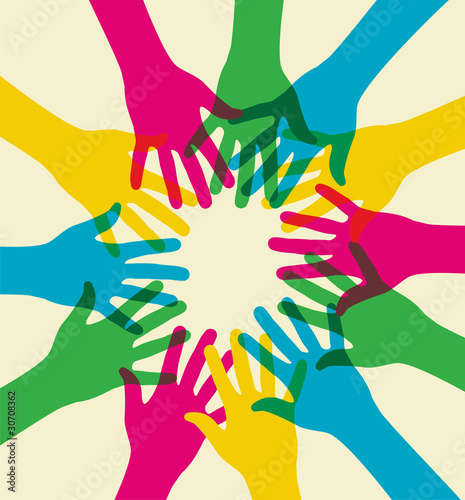 Vector: colorful teamwork colorful teamwork