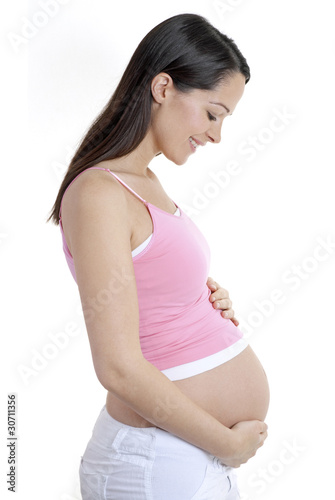 Photo: Pregnant woman (side view) Pregnant woman (side view)