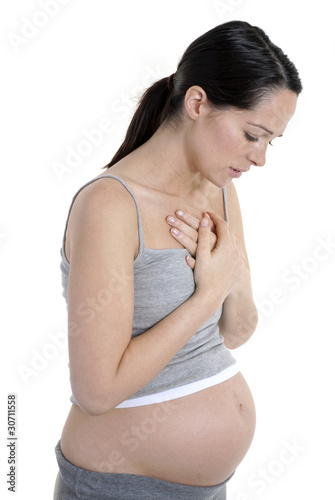 Photo: Pregnant woman heartburn Pregnant woman heartburn