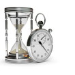 hourglass and stopwatch