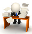 3D busy business man