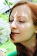 woman  and apple tre
