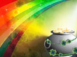 Gold coins in a magic leprechaun pot Gold coins in a magic leprechaun pot