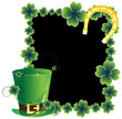 Green hat and a horseshoe. St. Patrick's Day card. Green hat and a horseshoe. St. Patrick's Day card.