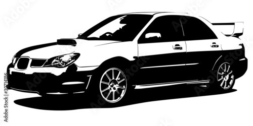 Illustration: Vector hi-detailed car silhouette Vector hi-detailed car silhouette