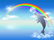 Rainbow and dolphin Rainbow and dolphin