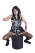 Rock chick hitting the beat