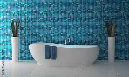 Illustration: Bathroom blue Bathroom blue
