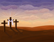 Religious Easter - crucifixion on Golgotha hills