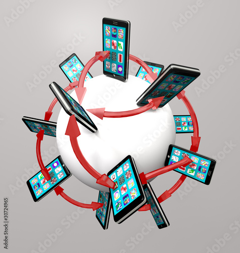 Illustration: Smart Phones and Apps Global Communication Network Smart Phones and Apps Global Communication Network
