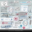 Vettoriale: set of vector passport stamps set of vector passport stamps