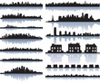 Vektor: set of vector detailed cities silhouette set of vector detailed cities silhouette