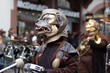 Mask parade at the historical carnival in Freiburg, Germany