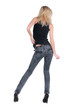 Young woman dancing. Rear view. Young woman dancing. Rear view.