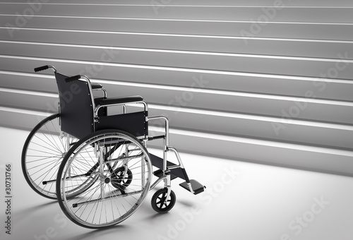 Illustration: wheelchair and stairs wheelchair and stairs