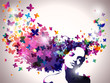 Woman with a butterflies in hair.