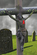 Jesus with red ribbon
