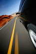 Foto: Car driving on rural road - mounted camera natural motion blur Car driving on rural road - mounted camera natural motion blur