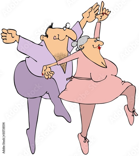 Illustration: Elderly Ballet Dancers Elderly Ballet Dancers