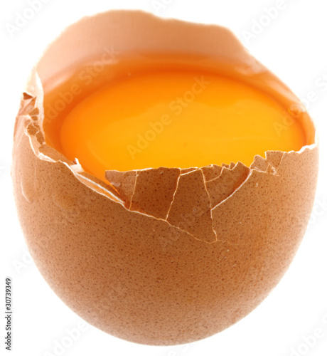 Foto: oeuf cassé, jaune d'oeuf oeuf cassé, jaune d'oeuf
