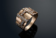 Golden ring with diamonds