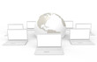 Illustration: Network, Lap Tops around the Globe Network, Lap Tops around the Globe