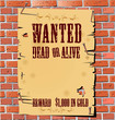 Vektor: Old western wanted sign on brick wall Old western wanted sign on brick wall