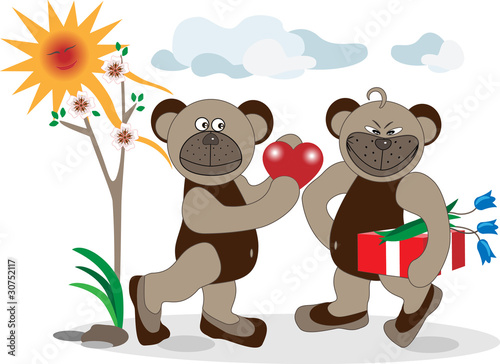 Vector: Bear is a declaration of love. Illustration. Bear is a declaration of love. Illustration.