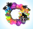 Tropical Music and Latin Disco Event Background for Flyers